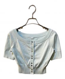 CODE A（コードエー）の古着「design knit short cardigan」｜ブルー