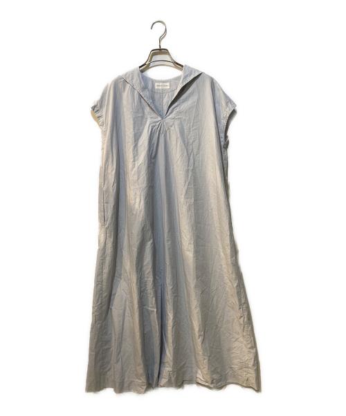 HUMAN WOMAN（ヒューマンウーマン）HUMAN WOMAN (ヒューマンウーマン) タイプライター天日干しワッシャーワンピース ブルー サイズ:Mの古着・服飾アイテム