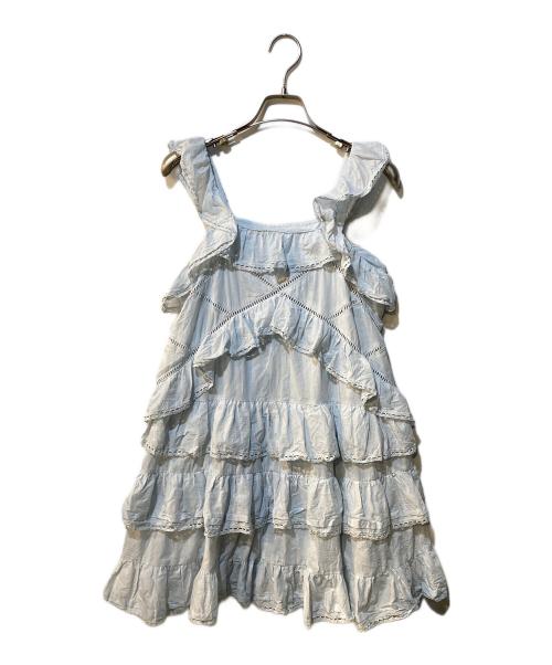 furfur（ファーファー）furfur (ファーファー) ティアードフリルチュニックワンピース ライトブルー サイズ:Freeの古着・服飾アイテム