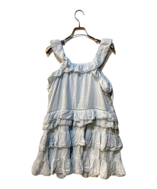 furfur（ファーファー）furfur (ファーファー) ティアードフリルチュニックワンピース ライトブルー サイズ:Freeの古着・服飾アイテム