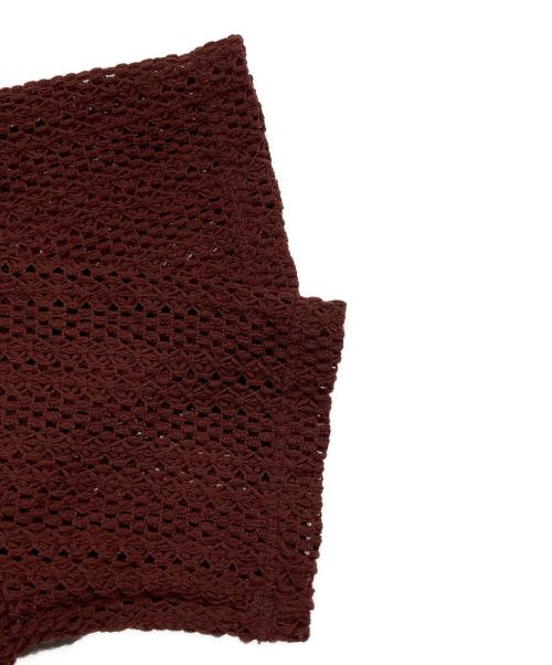 HUMAN WOMAN（ヒューマンウーマン）HUMAN WOMAN (ヒューマンウーマン) クロッシェレース半袖シャツ ブラウン サイズ:Mの古着・服飾アイテム