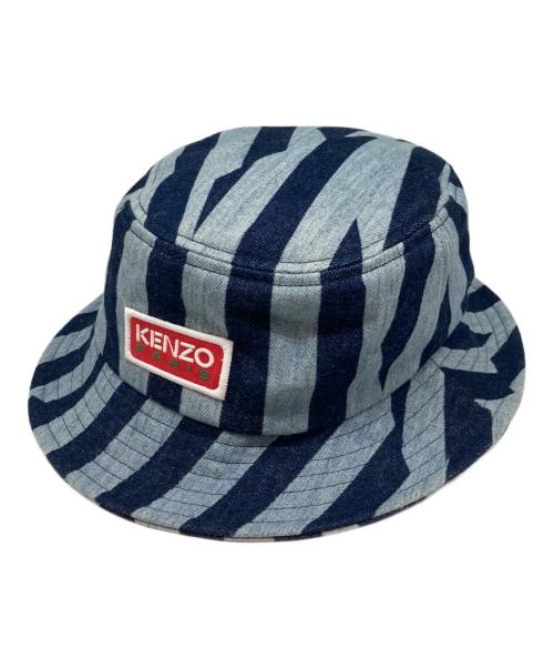 KENZO（ケンゾー）KENZO (ケンゾー) Dazzle Stripe デニム バケットハット ブルー サイズ:Freeの古着・服飾アイテム