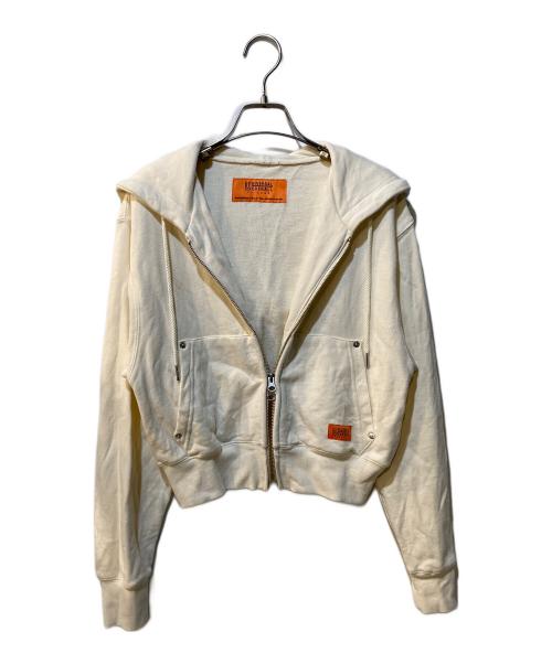 UNIVERSAL OVERALL（ユニバーサルオーバーオール）UNIVERSAL OVERALL (ユニバーサルオーバーオール) moussy (マウジー) UOM ZIP UPスウェットフーディ ホワイト サイズ:Fの古着・服飾アイテム