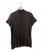 REGULATION Yohji Yamamotoレギュレーションヨウジヤマモト）の古着「ヘンリーネック製品染め ワッフル ショートスリーブTシャツ」｜グレー