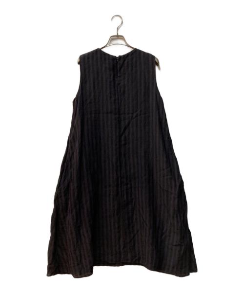 R&D.M.Co-OLDMAN'S TAILOR（オールドマンズテーラー）R&D.M.Co-OLDMAN'S TAILOR (オールドマンズテーラー) リネン ストライプ ノースリーブワンピース パープル サイズ:Mの古着・服飾アイテム