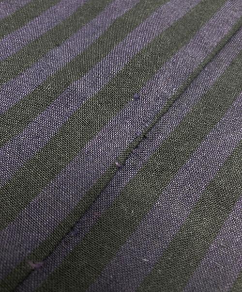 R&D.M.Co-OLDMAN'S TAILOR（オールドマンズテーラー）R&D.M.Co-OLDMAN'S TAILOR (オールドマンズテーラー) リネン ストライプ ノースリーブワンピース パープル サイズ:Mの古着・服飾アイテム