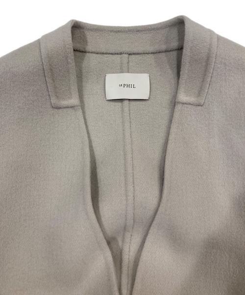 LE PHIL（ル フィル）LE PHIL (ル フィル) ソフトウールリバーノーカラーコート ベージュ サイズ:1の古着・服飾アイテム
