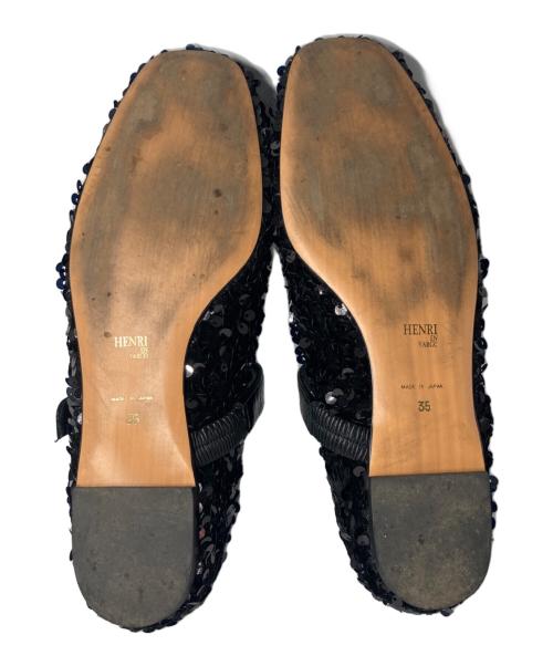 HENRI EN VARGO（ヘンリ エン ヴァーゴ）HENRI EN VARGO (ヘンリ エン ヴァーゴ) MATHILDE スパンコールメリージェーン ブラック サイズ:35の古着・服飾アイテム