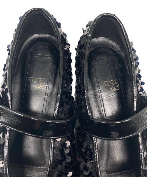 HENRI EN VARGO（ヘンリ エン ヴァーゴ）HENRI EN VARGO (ヘンリ エン ヴァーゴ) MATHILDE スパンコールメリージェーン ブラック サイズ:35の古着・服飾アイテム