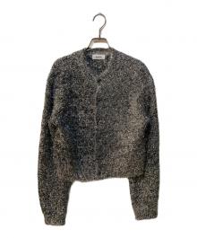 MIESROHE（ミースロエ）の古着「ミドルゲージラメシャギーカーディガン」｜シルバー