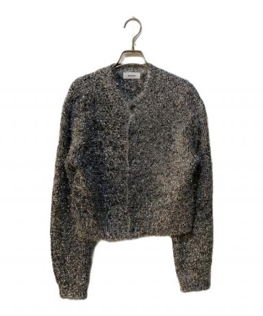 お値下げ　新品　MIESROHE ミドルゲージラメシャギーカーディガン　ブラック 中古・古着通販】MIESROHE (ミースロエ) ミドルゲージラメシャギー