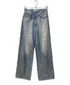 moussyマウジー）の古着「CROSS WAIST WIDE STRAIGHT」｜ブルー