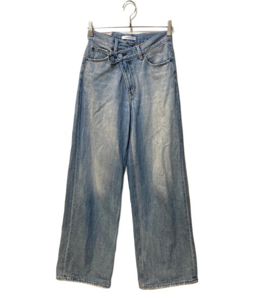 moussy（マウジー）moussy (マウジー) CROSS WAIST WIDE STRAIGHT ブルー サイズ:1の古着・服飾アイテム