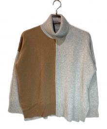 Leilian（レリアン）の古着「バイカラーニット」｜ライトグレー