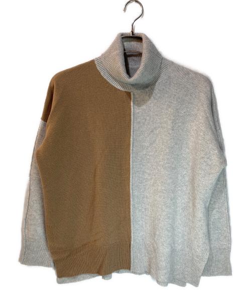 Leilian（レリアン）Leilian (レリアン) バイカラーニット ライトグレー サイズ:11の古着・服飾アイテム