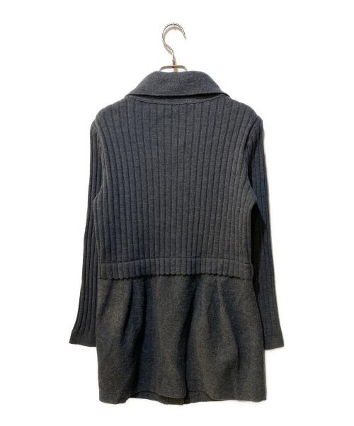 Leilian（レリアン）Leilian (レリアン) 編地切替ロングカーディガン グレー サイズ:9 未使用品の古着・服飾アイテム