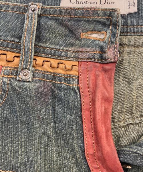 Christian Dior（クリスチャン ディオール）Christian Dior (クリスチャン ディオール) オールドレザーポケットデニムパンツ インディゴ サイズ:36の古着・服飾アイテム