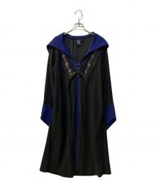 OZZONESTE（オッズオネスト）の古着「薔薇刺繍 フード付きウィッチロングカーディガン」｜ブラック×ブルー