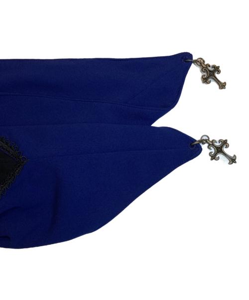 OZZONESTE（オッズオネスト）OZZONESTE (オッズオネスト) 薔薇刺繍 フード付きウィッチロングカーディガン ブラック×ブルー サイズ:Freeの古着・服飾アイテム