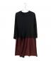 GROUND Y（グラウンドワイ）の古着「素材切り替えロングカットソー ワンピース」｜レッド×ブラック