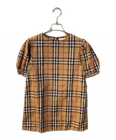 【美品】BURBERRY ノバチェック 半袖チュニック Tシャツ 刺繍 中古・古着通販】BURBERRY (バーバリー) 刺繍ノバチェックシャツ