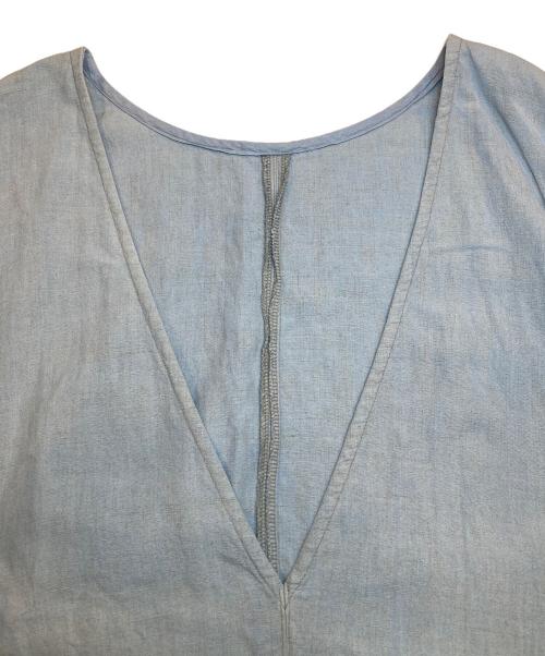 nest Robe（ネストローブ）nest Robe (ネストローブ) ブラックリネンバックVネックノースリーブワンピース グレー サイズ:Freeの古着・服飾アイテム