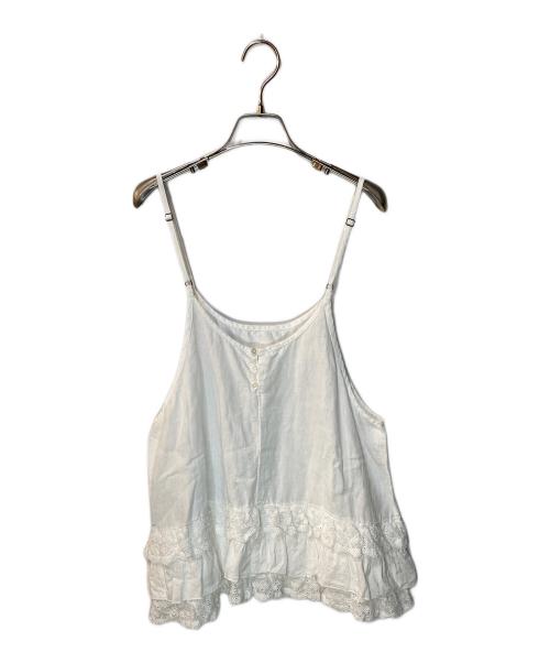 nest Robe（ネストローブ）nest Robe (ネストローブ) リネンレースヘムキャミソール ホワイト サイズ:Freeの古着・服飾アイテム