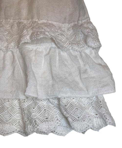 nest Robe（ネストローブ）nest Robe (ネストローブ) リネンレースヘムキャミソール ホワイト サイズ:Freeの古着・服飾アイテム