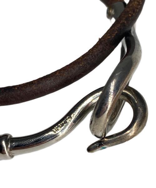 HERMES（エルメス）HERMES (エルメス) ジャンボレザーブレスレット ブラウンの古着・服飾アイテム