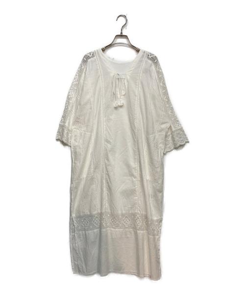 ne quittez pas（ヌキテパ）ne quittez pas (ヌキテパ) レースクルタワンピース ホワイト サイズ:FREEの古着・服飾アイテム