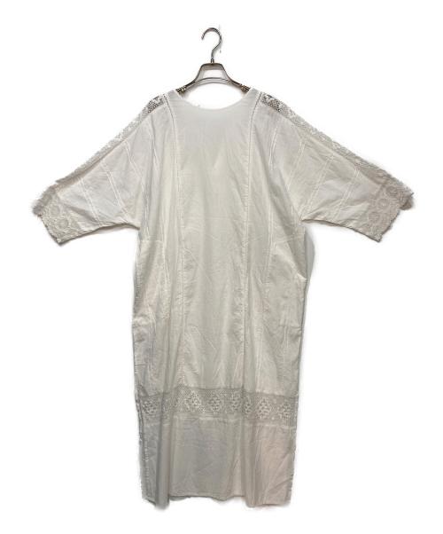 ne quittez pas（ヌキテパ）ne quittez pas (ヌキテパ) レースクルタワンピース ホワイト サイズ:FREEの古着・服飾アイテム