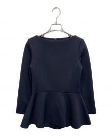 ESTNATION（エストネーション）の古着「ペプラムブラウス」｜ネイビー