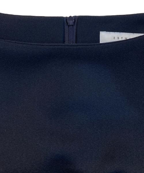 ESTNATION（エストネーション）ESTNATION (エストネーション) ペプラムブラウス ネイビー サイズ:36の古着・服飾アイテム