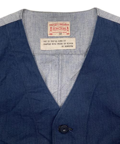 BONCOURA（ボンクラ）BONCOURA (ボンクラ) デニムベスト ネイビー サイズ:38の古着・服飾アイテム