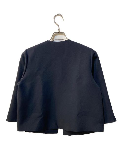 M-premierBLACK（エムプルミエブラック）M-premierBLACK (エムプルミエブラック) ダブルクロスノーカラーショートコート ネイビー サイズ:36の古着・服飾アイテム