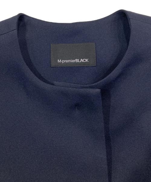 M-premierBLACK（エムプルミエブラック）M-premierBLACK (エムプルミエブラック) ダブルクロスノーカラーショートコート ネイビー サイズ:36の古着・服飾アイテム