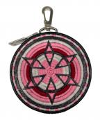 blackmeansブラックミーンズ）の古着「レザーサークルポーチ」｜ブラック×ピンク