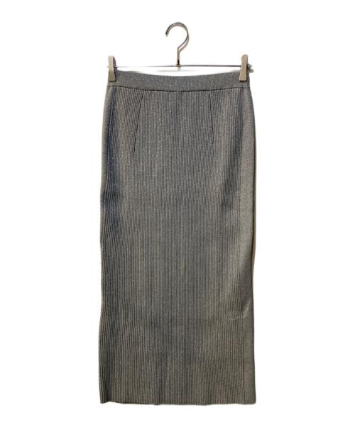 SHIPS（シップス）SHIPS (シップス) ラメリブニットスカート グレー サイズ:38 未使用品の古着・服飾アイテム