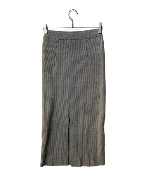 SHIPS（シップス）SHIPS (シップス) ラメリブニットスカート グレー サイズ:38 未使用品の古着・服飾アイテム