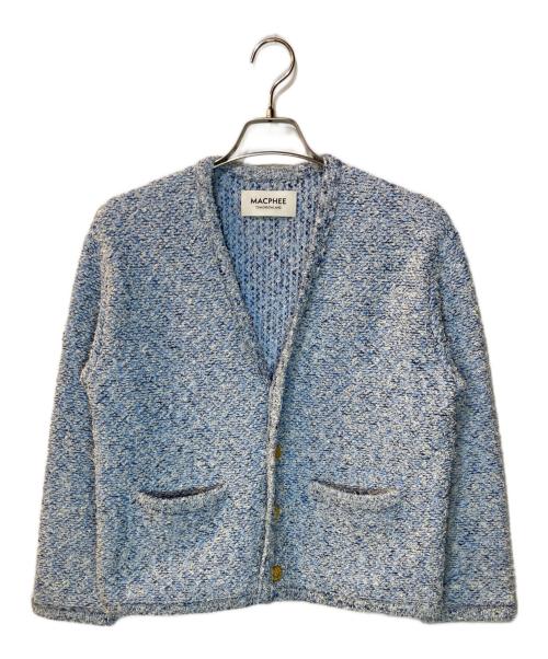 MACPHEE（マカフィー）MACPHEE (マカフィー) ツイードニット Vネックカーディガン ブルー サイズ:Sの古着・服飾アイテム