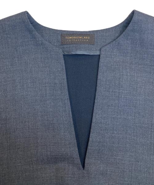 TOMORROW LAND collection（トゥモローランドコレクション）TOMORROW LAND collection (トゥモローランドコレクション) スーパーウールウィーヴ レイヤードブラウス グレー サイズ:36の古着・服飾アイテム