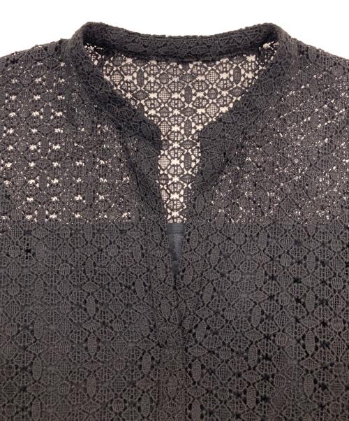 BALLSEY（ボールジィ）BALLSEY (ボールジィ) コラベルレース スキッパーカラーワンピース ブラック サイズ:36の古着・服飾アイテム