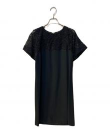 LOUIS VUITTON（ルイ ヴィトン）の古着「レース切り替えワンピース」｜ブラック