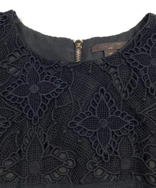 LOUIS VUITTON（ルイ ヴィトン）LOUIS VUITTON (ルイ ヴィトン) レース切り替えワンピース ブラック サイズ:36の古着・服飾アイテム