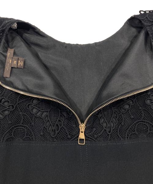 LOUIS VUITTON（ルイ ヴィトン）LOUIS VUITTON (ルイ ヴィトン) レース切り替えワンピース ブラック サイズ:36の古着・服飾アイテム