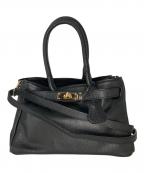 AULENTTIオウレンティ）の古着「ベルト付きレザー MIDI BAG バッグ」｜ブラック