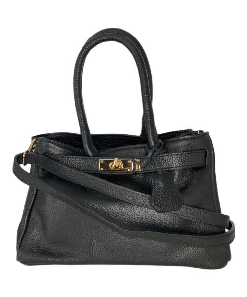 AULENTTI（オウレンティ）AULENTTI (オウレンティ) ベルト付きレザー MIDI BAG バッグ ブラックの古着・服飾アイテム