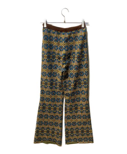 CABAN（キャバン）CABAN (キャバン) コットンカシミヤストレッチ ジャカードプリントニットパンツ ブラウン サイズ:Sの古着・服飾アイテム