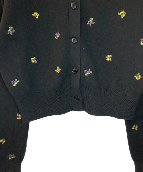 CABAN（キャバン）CABAN (キャバン) コットンカシミヤ エンブロイダリークルーネックカーディガン ブラック サイズ:Freeの古着・服飾アイテム