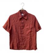 C.P COMPANYシーピーカンパニー）の古着「ハーフボタンシャツ」｜ワインレッド
